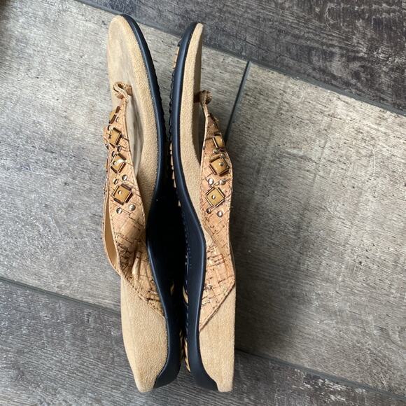 Vionic Rest Floriana 340 Gold Cork Women's Flipflops Size 7 - Picture 9 of 10